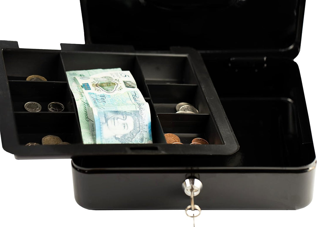 Hyfive 10" Schwarz Stahl Petty Kasse Geld Halter Sicherheit Safe mit Schlussel