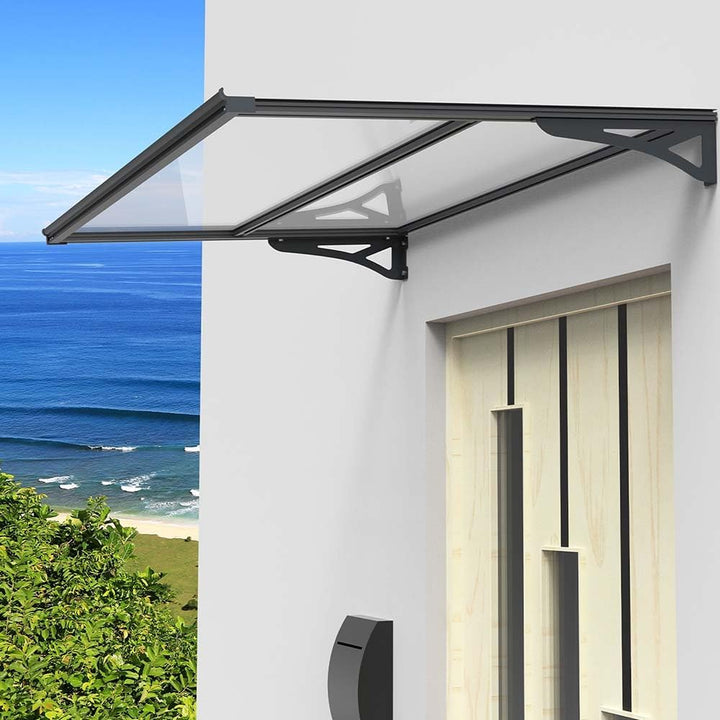 SCHARTEC Aluminium-Vordach W1200/W1400 als Haustürvordach 120 oder 140 cm | schützt auch bei extreme