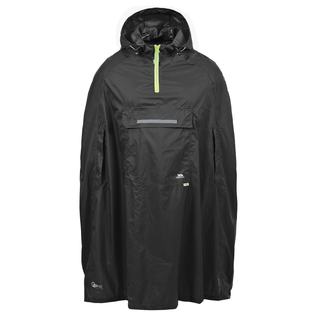 Trespass Kompakt Zusammenrollbarer Qikpac Poncho M Schwarz, M Schwarz