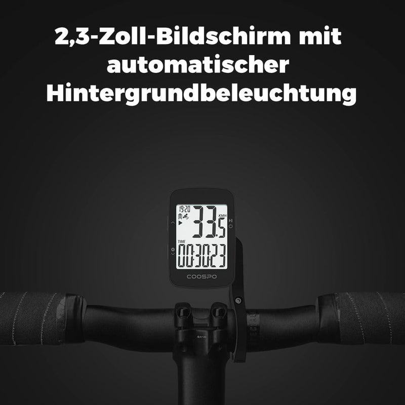 COOSPO BC26 GPS Fahrradcomputer Kabellos Bluetooth5.0 Fahrrad Kilometerzähler Fahrradtacho Radcomput