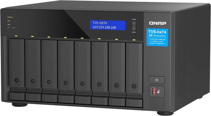 Qnap TVS-h874-i5-32G |Intel Core i5 Prozessor, 32 GB RAM, PCIe Gen 4, Schwarz, 8 Bay 8-bay 32GB RAM,