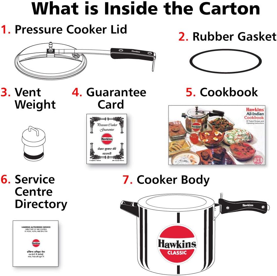 Hawkins Klassischer Schnellkochtopf, Aluminium, 10 l, silberfarben 10-Liter Silver, 10-Liter Silver