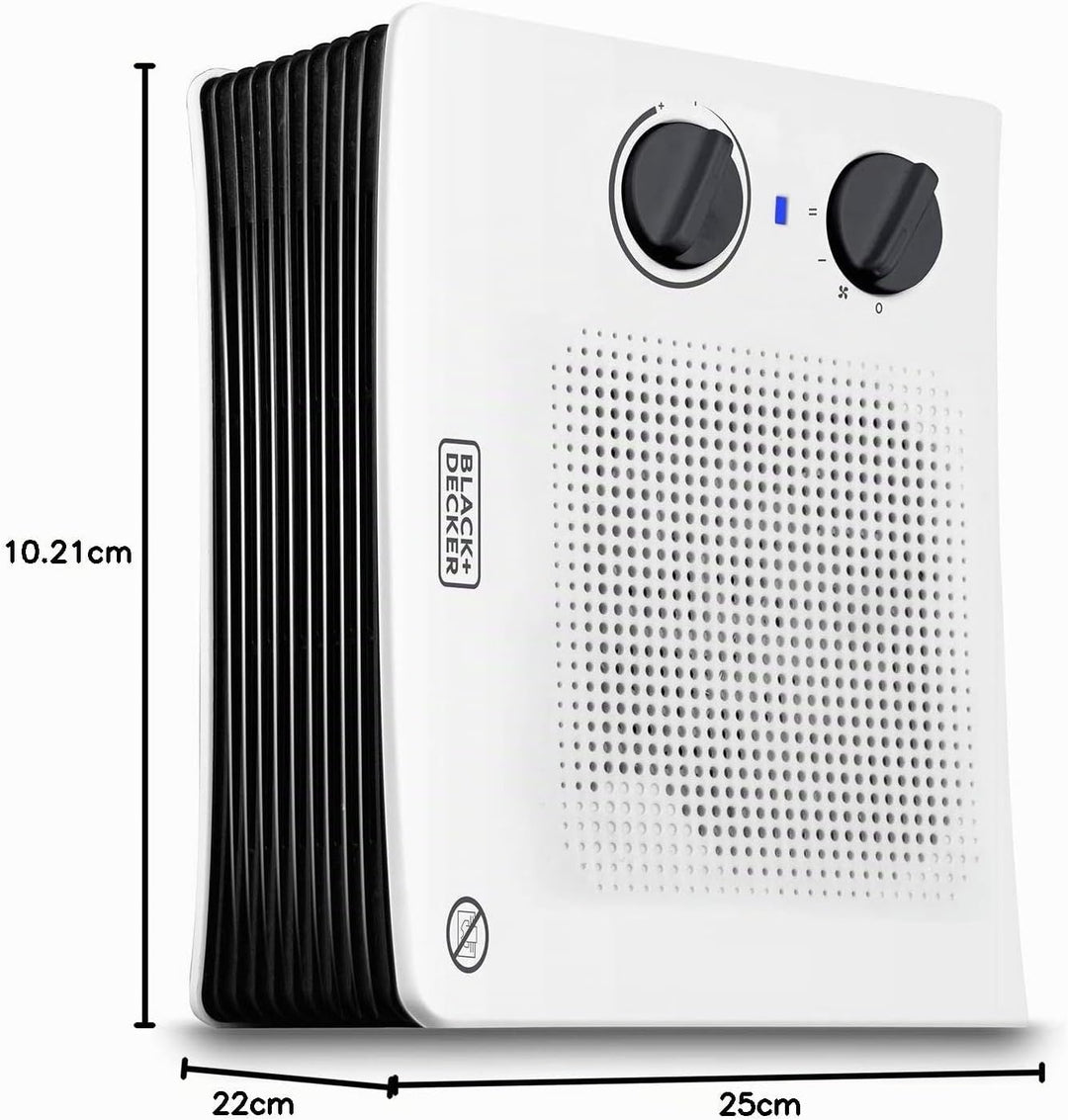 BLACK+DECKER Heizlüfter | BXSH2001E | 2000W | 2 Wärmeleistungen | Belüftungsfunktion | Regulierbares