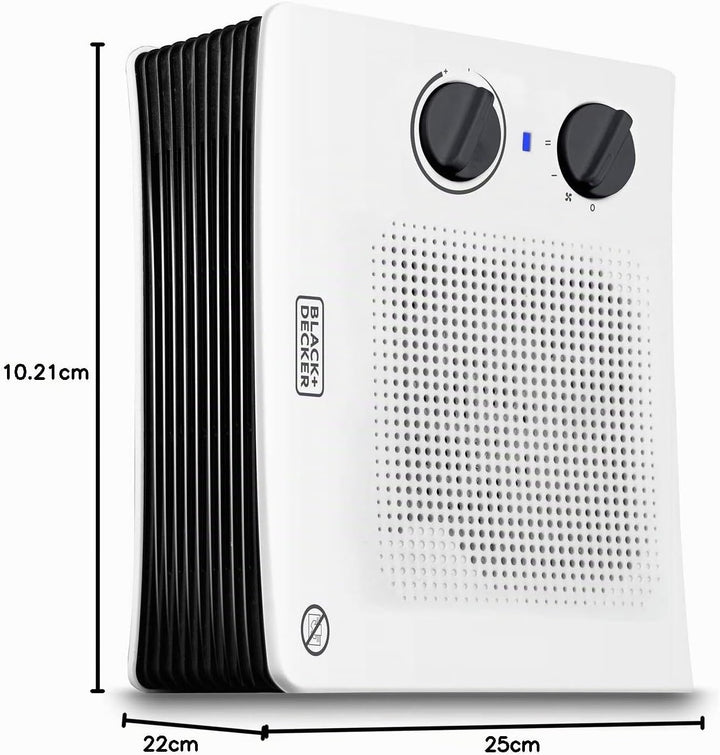 BLACK+DECKER Heizlüfter | BXSH2001E | 2000W | 2 Wärmeleistungen | Belüftungsfunktion | Regulierbares