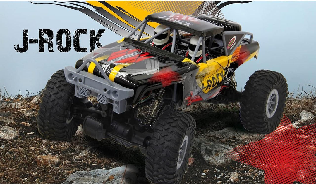 JAMARA 410113 - J-Rock Crawler 1:10 4WD Li-Ion - gesperrte und vom Chassis entkoppelte Achsen, gefed