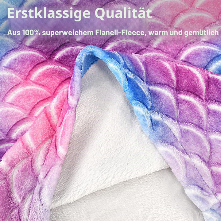 Catalonia Classy Meerjungfrauen Decke Mädchen Kinder 155x50CM, Meerjungfrauenflosse Kinder Mädchen M