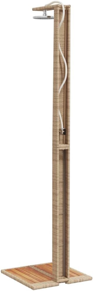 Gartendusche Aussendusche Gartendusche Aussendusche Poly Rattan und Akazienholz Beige 50x55x224 cm