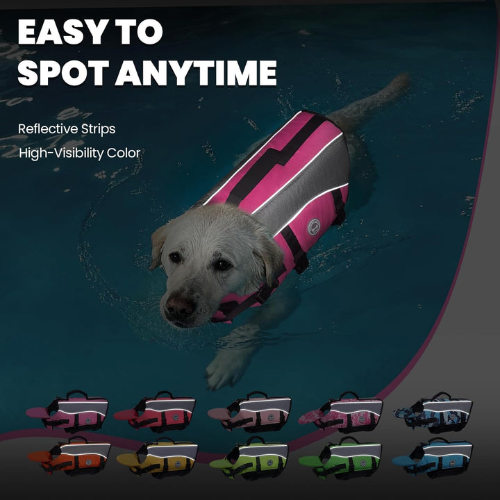 VIVAGLORY Front Float Schwimmweste Hund, Hundeschwimmweste für Bootfahren, Schwimmweste with Kopfstü