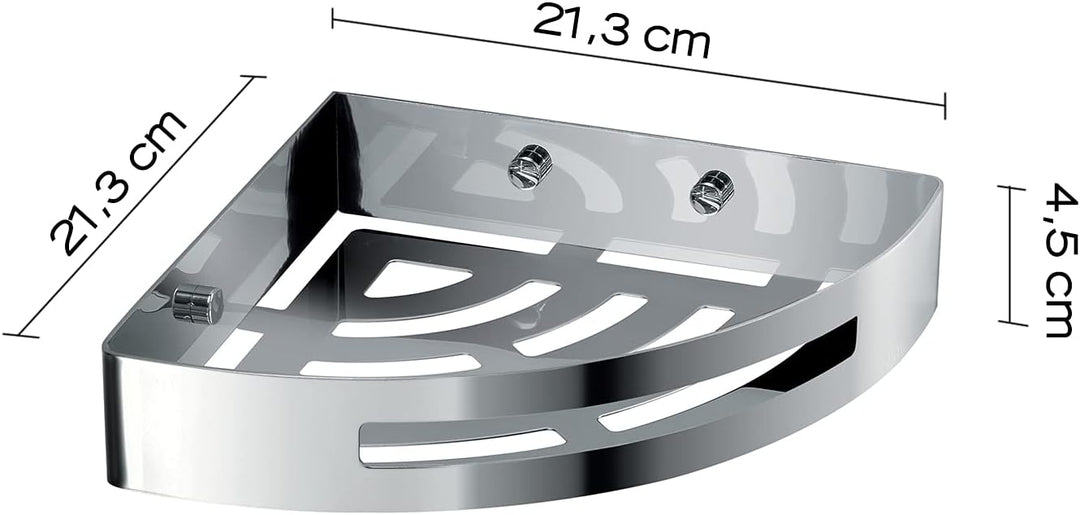 Gedy Hanoi Eck-Duschregal aus Edelstahl AISI 304, poliert Angular Silber, Angular Silber