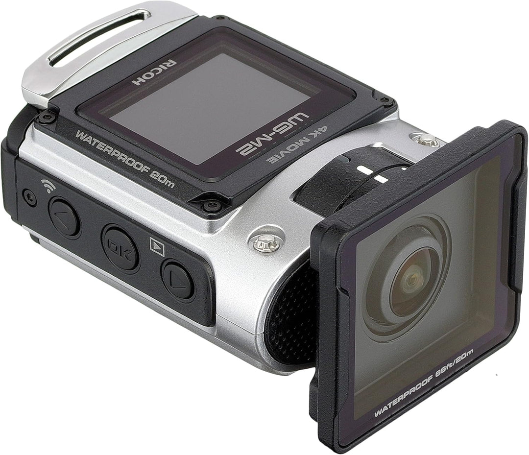 Ricoh WG-M2 kompakte und leichte Actioncam (4K-Video, 204 Grad Ultraweitwinkel-Objektiv) silber, sil
