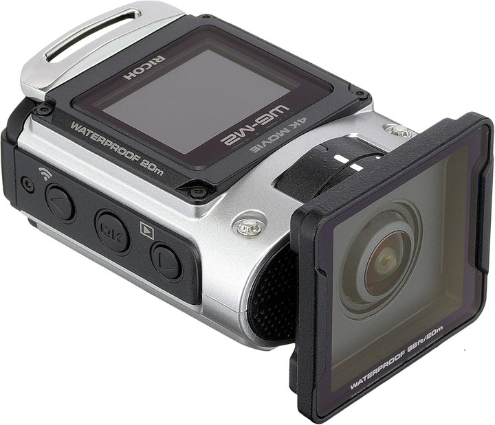 Ricoh WG-M2 kompakte und leichte Actioncam (4K-Video, 204 Grad Ultraweitwinkel-Objektiv) silber, sil