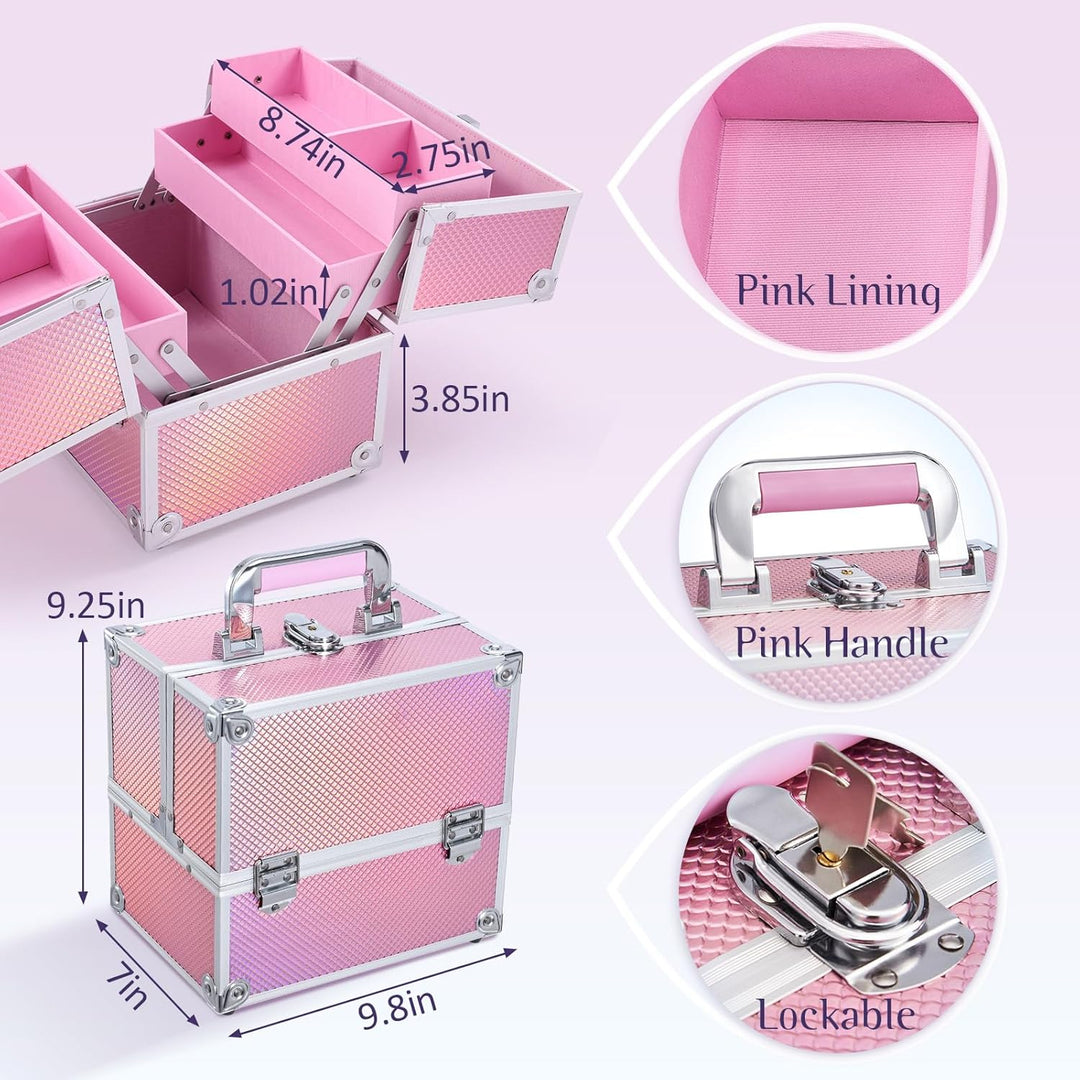 Kosmetikkoffer Schminkkoffer Make up Koffer Alu Beauty Case Abschliessbarer Nagelkoffer Make up Case