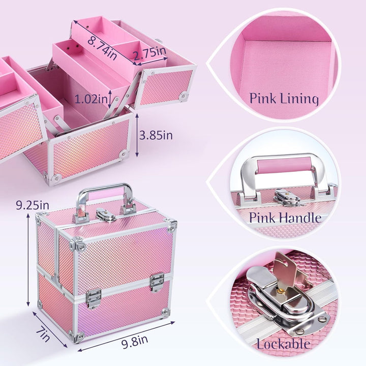 Kosmetikkoffer Schminkkoffer Make up Koffer Alu Beauty Case Abschliessbarer Nagelkoffer Make up Case