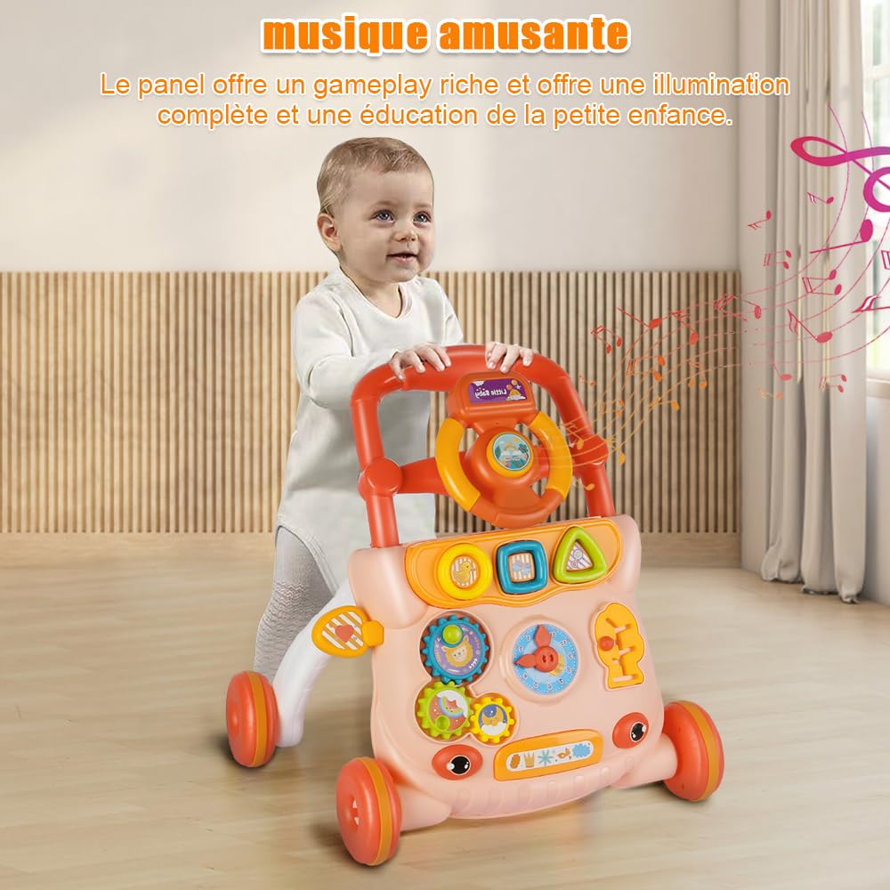 Lauflernhilfe für Babys, Laufwagen, Lauflernhilfe für Babys mit Musik-Player, stossdämpfendes Rad, G