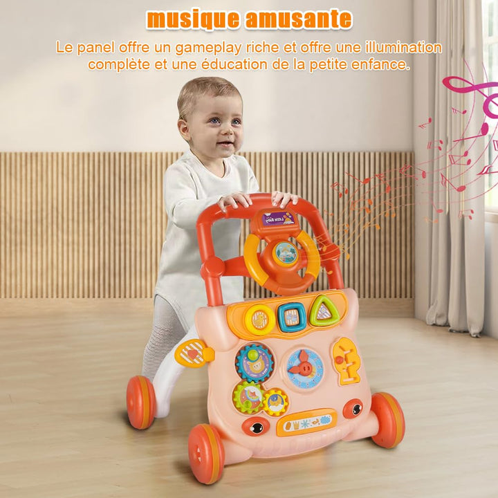 Lauflernhilfe für Babys, Laufwagen, Lauflernhilfe für Babys mit Musik-Player, stossdämpfendes Rad, G