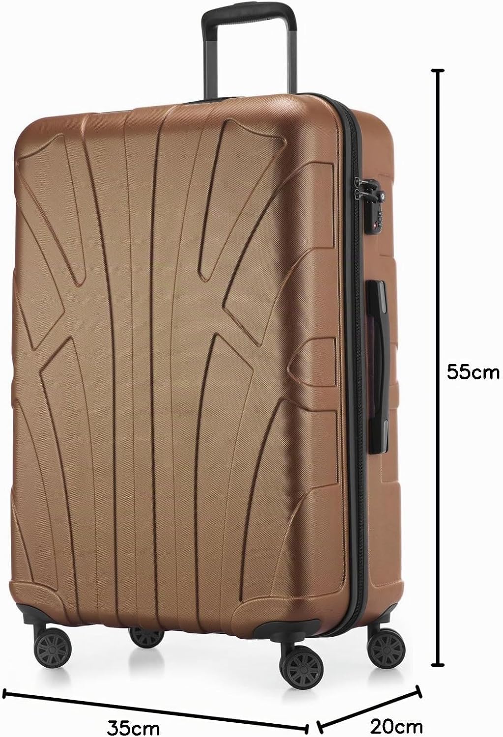 suitline - Handgepäck Hartschalen-Koffer Koffer Trolley Rollkoffer Reisekoffer, TSA, 55 cm, ca. 34 L