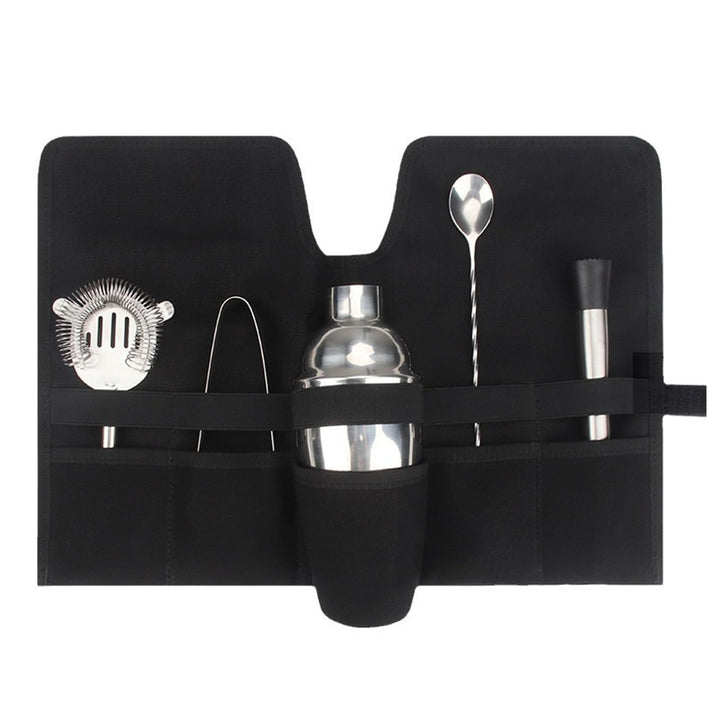Tragetasche Cocktail-Set aus Segeltuch, Tragbar, Faltbar, Rollgurt, Professionelle Mixologie-Barkeep