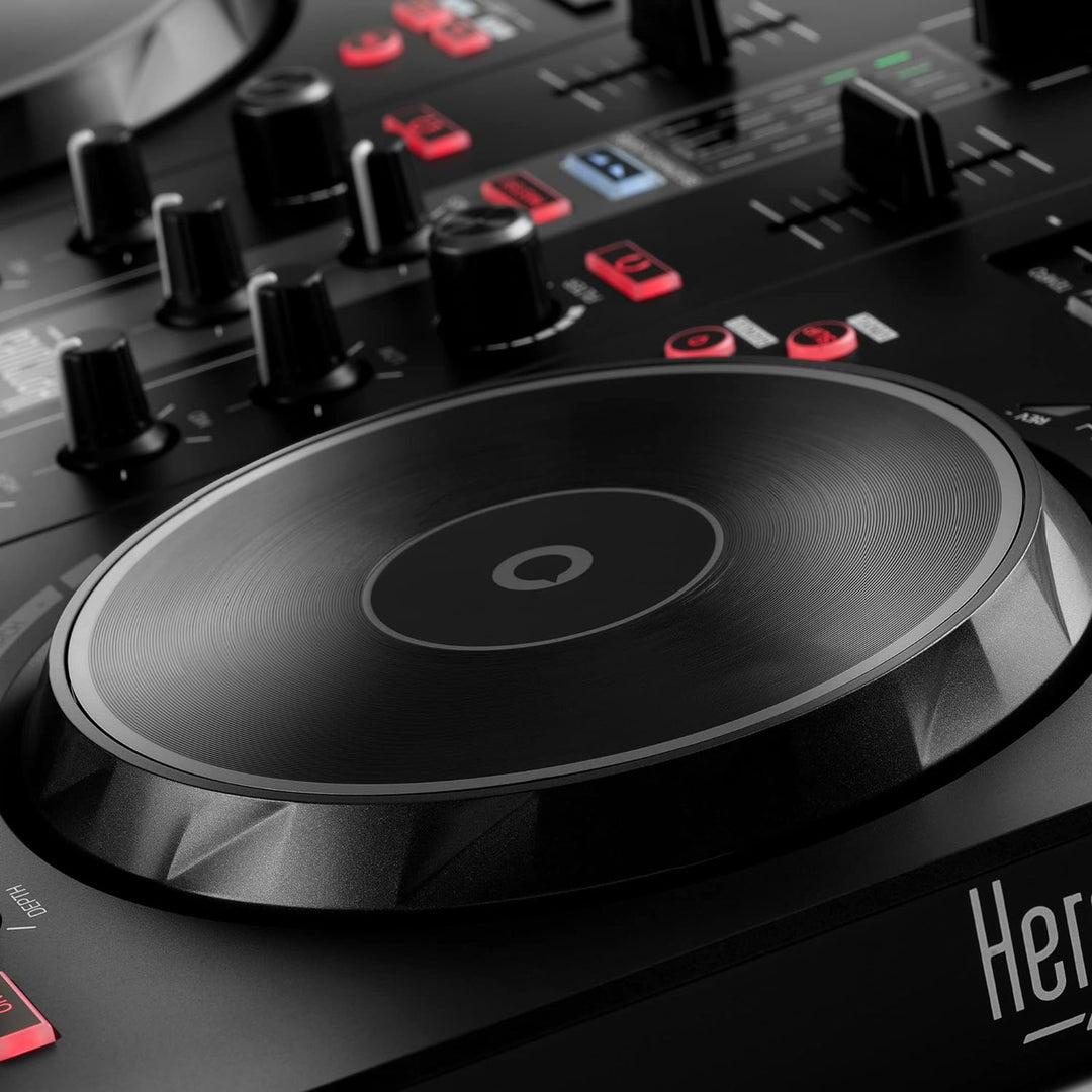 Hercules DJControl Inpulse 300 MK2 – USB-DJ-Controller – 2 Decks mit 16 Pads und eingebauter Soundka
