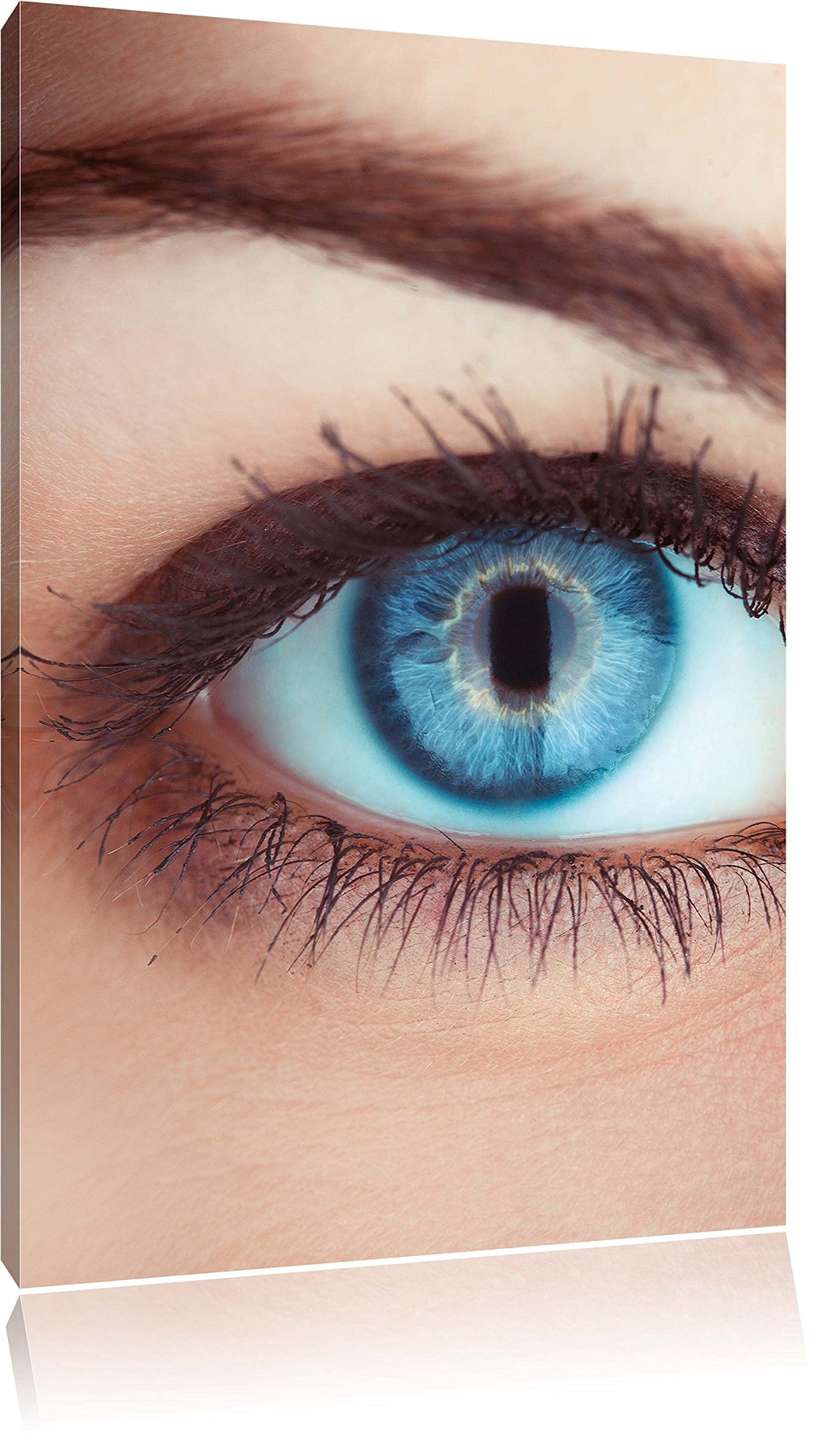 Auge einer Frau, Format: 100x70 auf Leinwand, XXL riesige Bilder fertig gerahmt mit Keilrahmen, Kuns