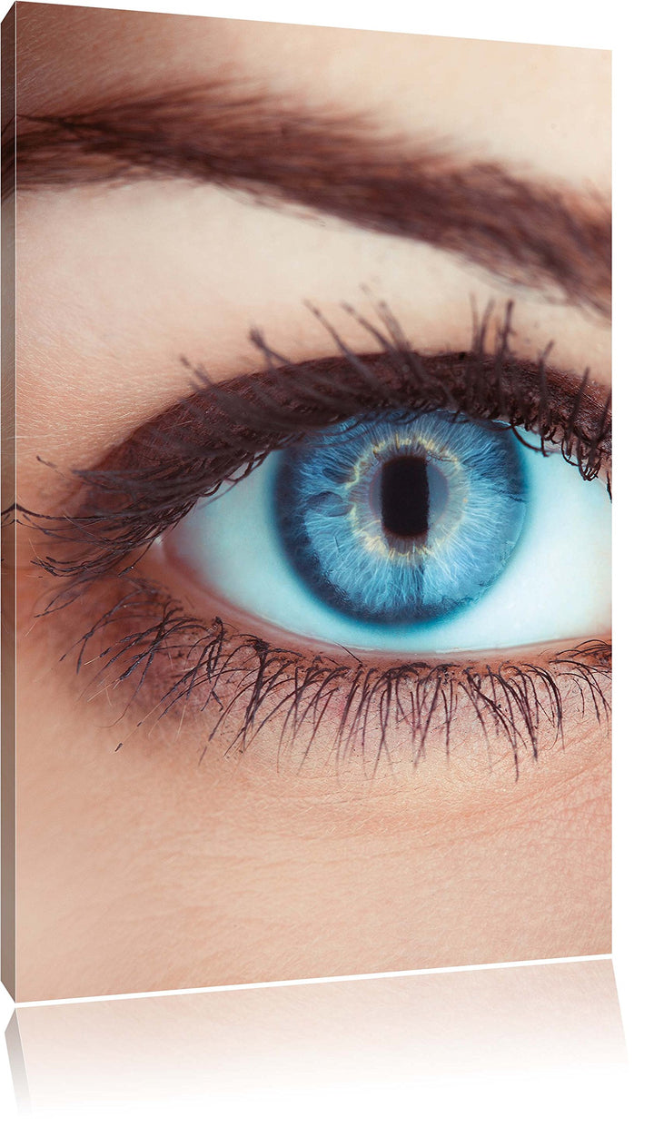 Auge einer Frau, Format: 100x70 auf Leinwand, XXL riesige Bilder fertig gerahmt mit Keilrahmen, Kuns