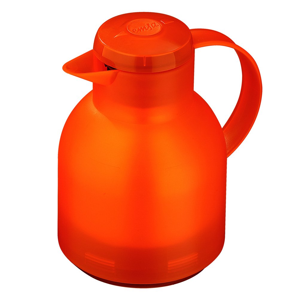 Emsa Samba Isolierkanne 504234 | 1 Liter | Quick Press Verschluss | 100% dicht | 12h heiss, 24h kalt