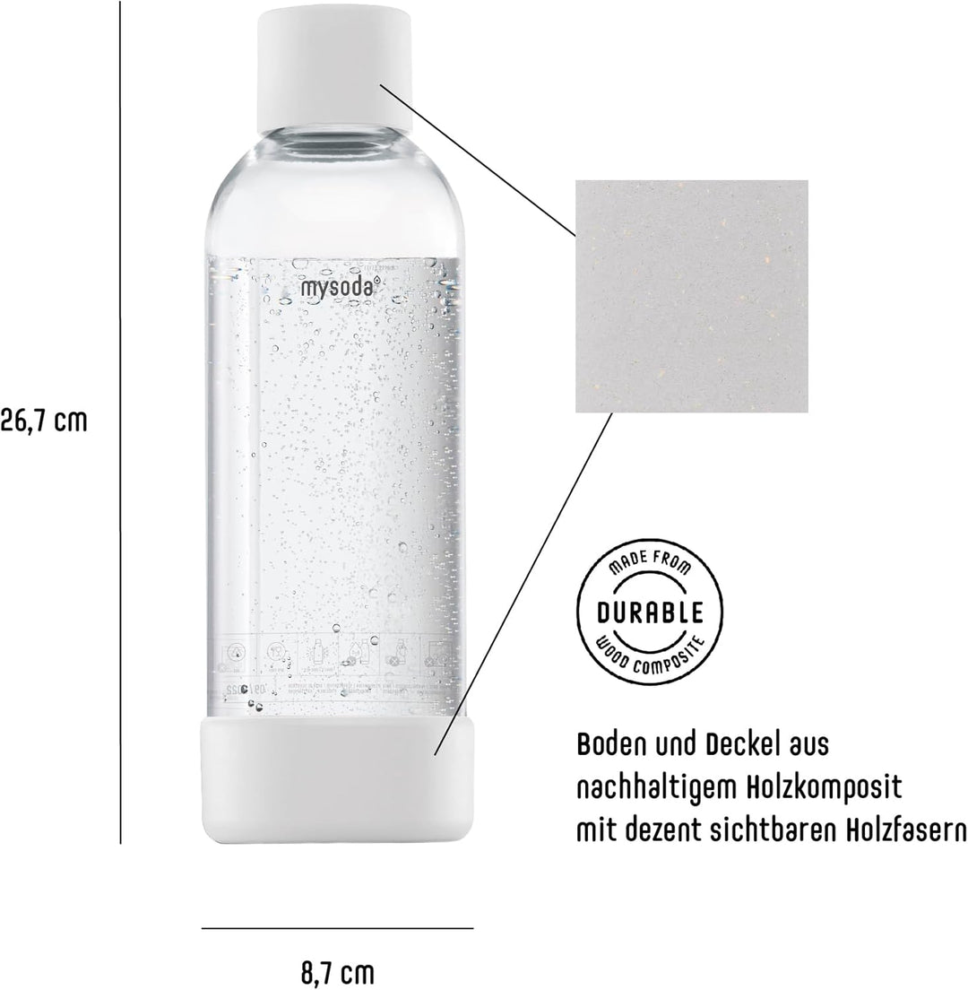 Mysoda: Wiederverwendbare Wasserflasche für Wassersprudler, BPA-freies Plastik, mit Quick-Lock Schne