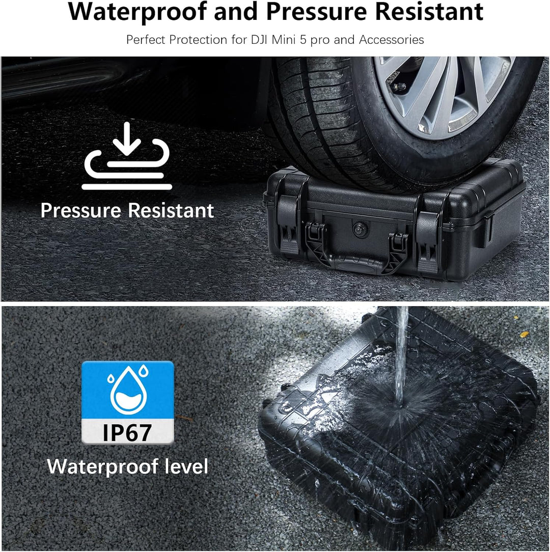 FPVtosky Wasserdicht Koffer für DJI Mini 5 Pro/Fly More Combo, Zweilagig Tasche für Mavic Mini 5 Pro