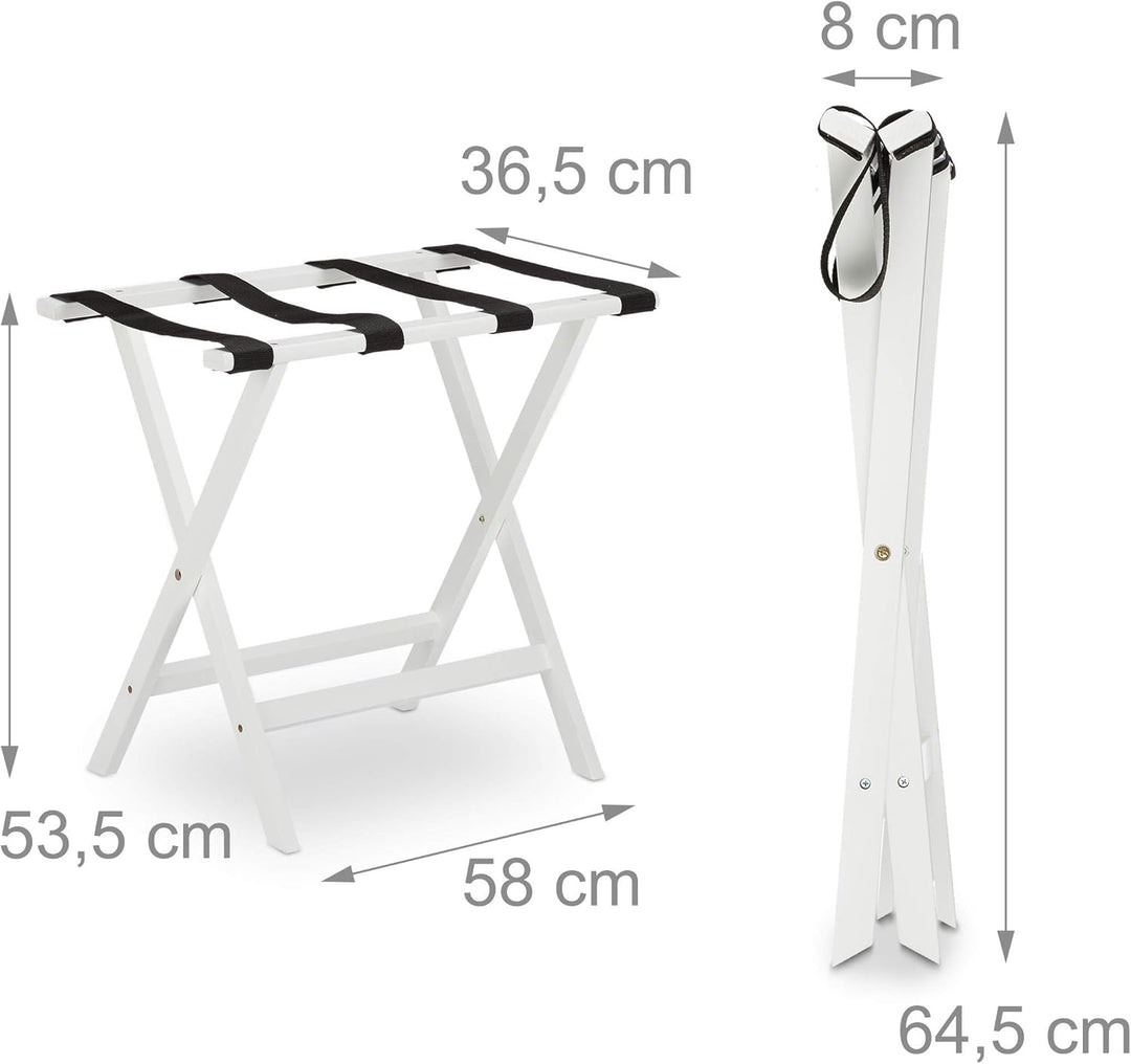 Relaxdays Kofferständer klappbar, aus Bambus, für Koffer und Reisegepäck, Gepäckablage, HxBxT: 53,5