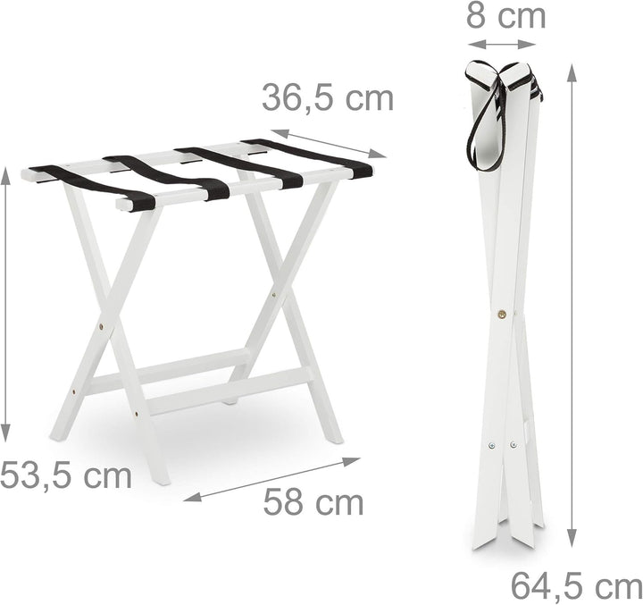 Relaxdays Kofferständer klappbar, aus Bambus, für Koffer und Reisegepäck, Gepäckablage, HxBxT: 53,5