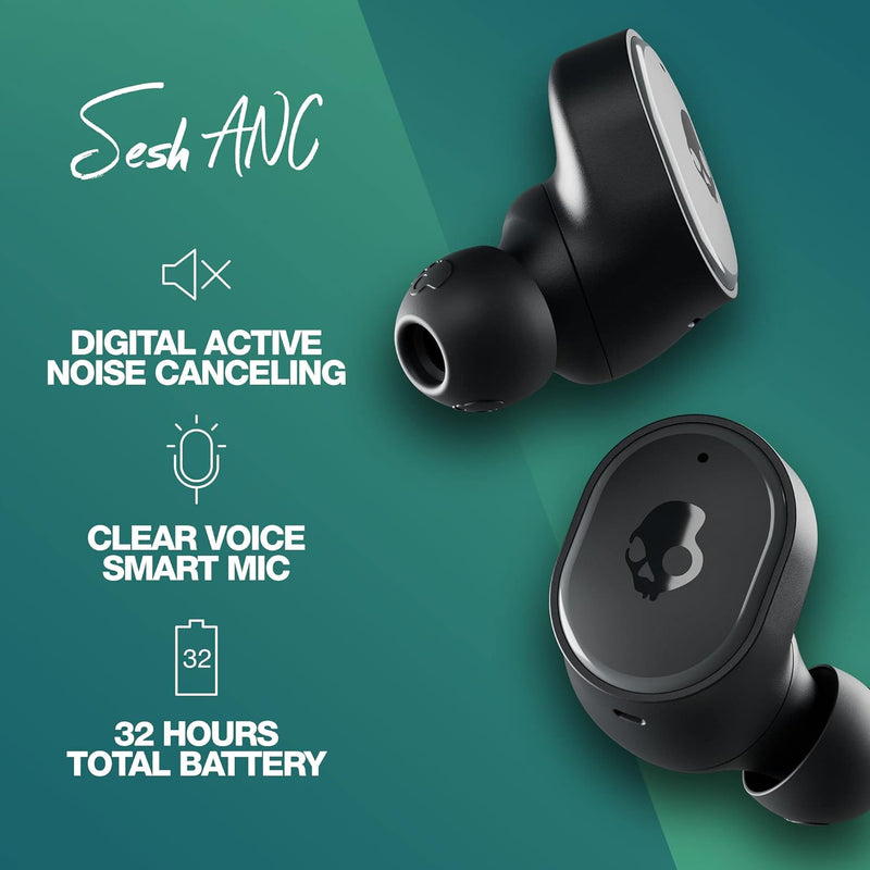 Skullcandy Sesh ANC Kabelloser In-Ear Kopfhörer mit Noise Cancelling, 32 Std. Akkulaufzeit, Mikro, K