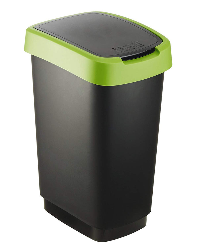 Rotho Salsa Mülleimer 50l mit Deckel, Kunststoff (PP) BPA-frei, grün, 50l (40.1 x 29.8 x 60.2 cm) Gr