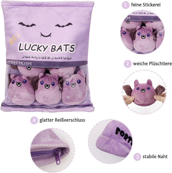 HXPLN Fledermaus Plüsch Kissen, Abnehmbare Spielzeug, Pudding Kissen, Niedliche Dekoration Geschenk