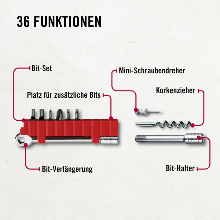 Victorinox Multifunktionswerkzeug Swiss Tool Spirit X Plus Ratchet, 36 Funktionen, Swiss Made, Multi