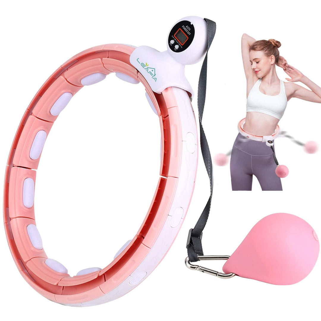 LEAFIA Smart Fitness Reifen, Ruhig Hula Hoop Gewichtsverlust, mit Smarten Zähler, magnetische Scheib