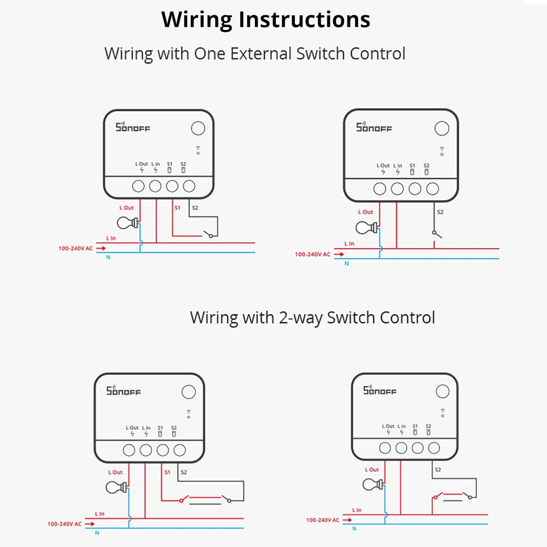 SONOFF Zigbee Smart Schalter,ZBMINIL2 2 Stück 2 Way Smart Switch(Kein Neutralleiter Erforderlich),Sm