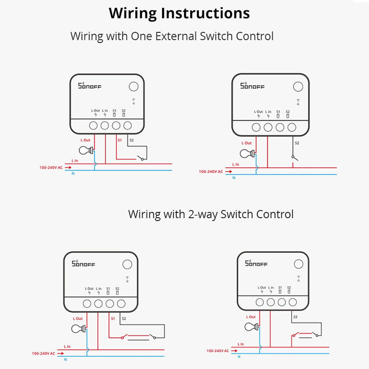 SONOFF Zigbee Smart Schalter,ZBMINIL2 2 Stück 2 Way Smart Switch(Kein Neutralleiter Erforderlich),Sm