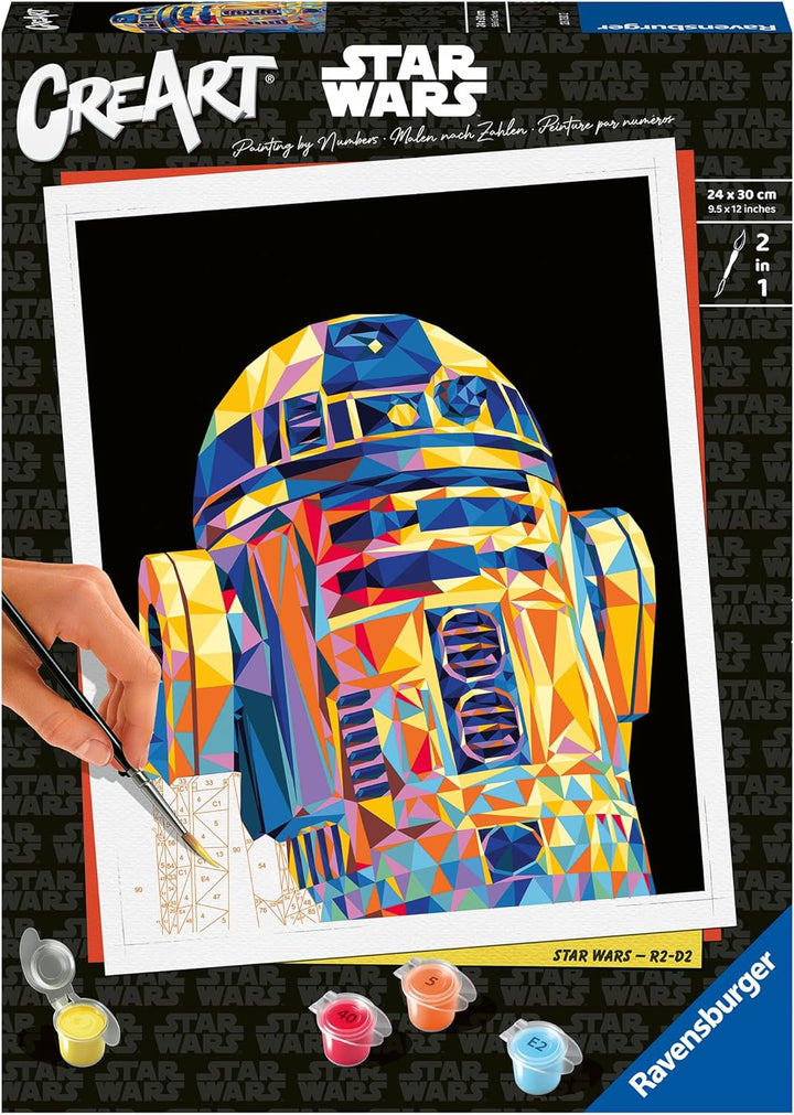 Ravensburger CreArt 23730 - R2-D2 - Star Wars Malen nach Zahlen Erwachsene, DIY Malset mit Pinsel un