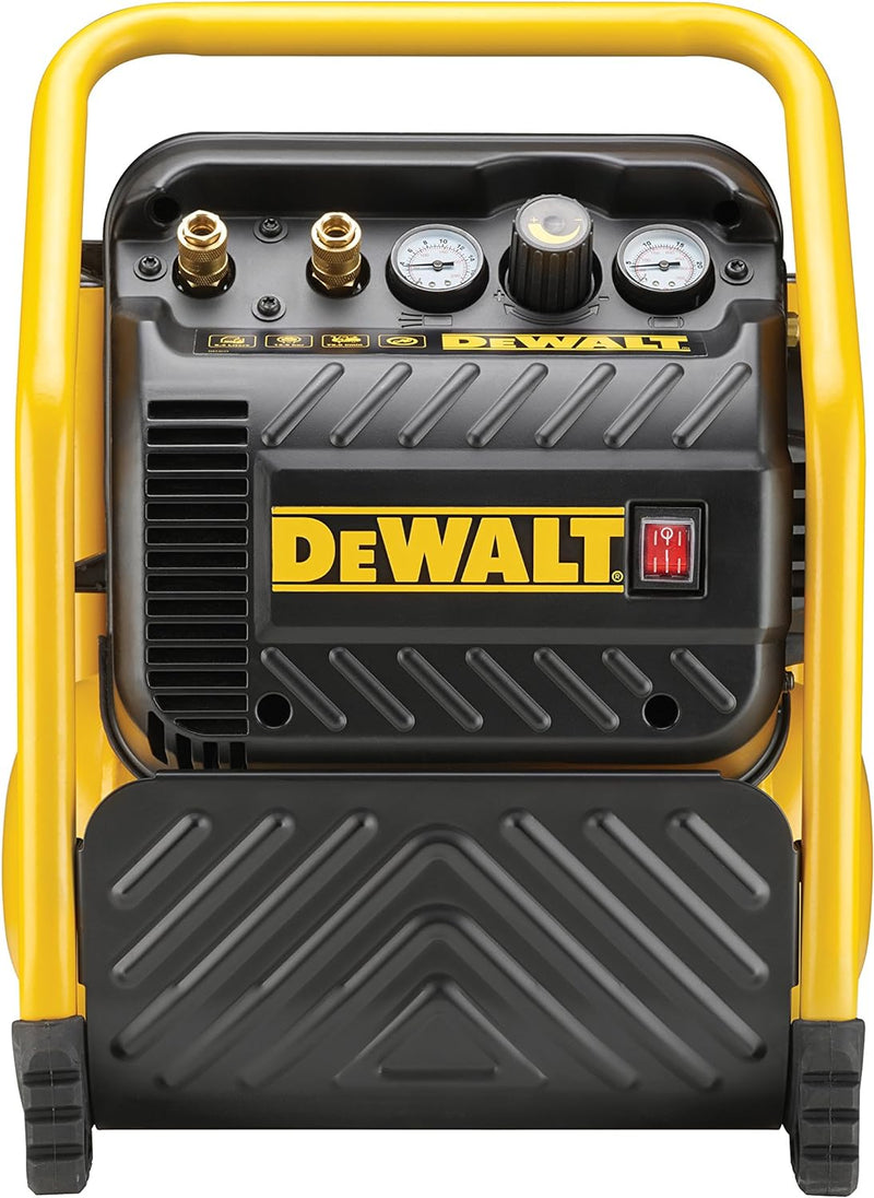 DeWalt Kompressor (1100 W, 10 L, 13.8 bar, ölfreier Motor, mit zwei Luftausgängen und seitlichem Rol