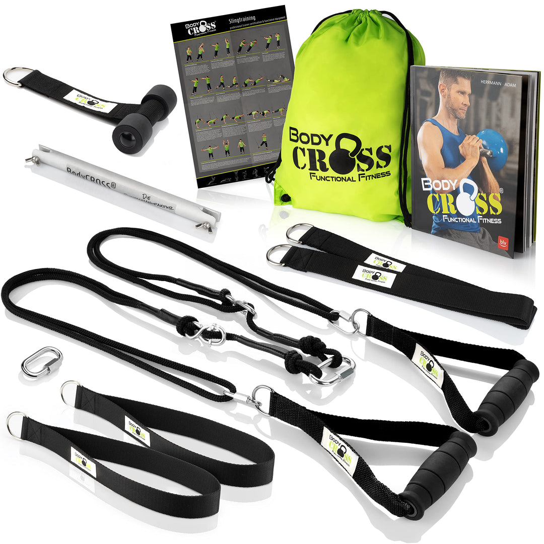 PREMIUM Schlingentrainer, Made in Germany, geprüft & zertifiziert, Slingtrainer Krafttraining Set fü