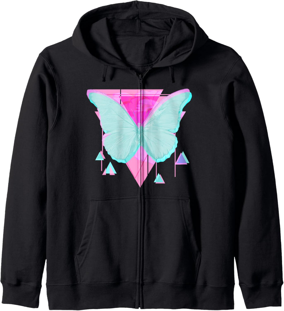 Butterfly Harajuku 80er 90er Jahre Retro Vaporwave Otaku Vintage Kapuzenjacke