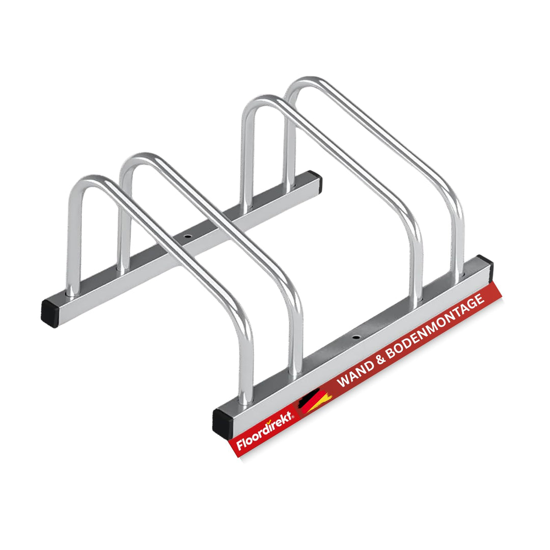 Floordirekt Fahrradständer für 2 Fahrräder mit Reifenbreiten bis 55 mm Eisen Fahrradhalter Aufstells