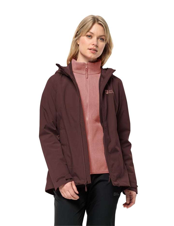 Jack Wolfskin Damen Moonrise 3in1 Jkt W Jacket XS dark maroon, XS dark maroon
