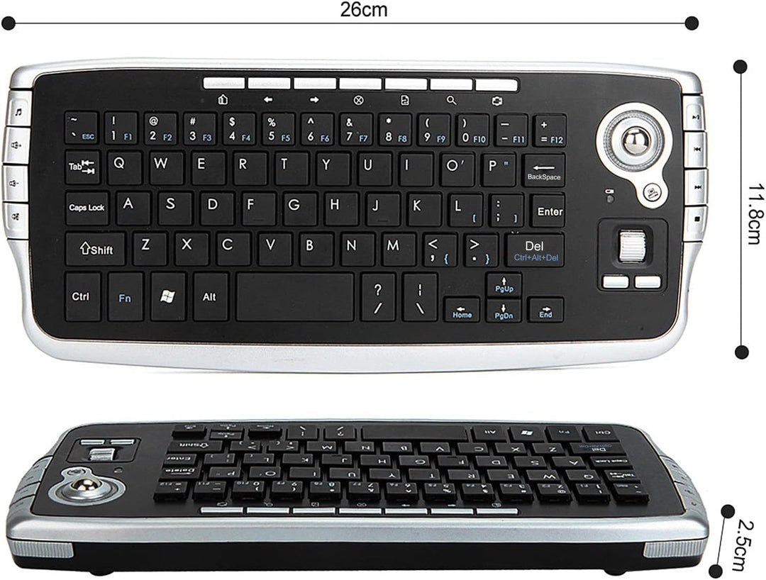 E30 2,4 GHz Wireless Keyboard mit Trackball Maus Scrollrad Fernbedienung für Android TV Box Smart TV