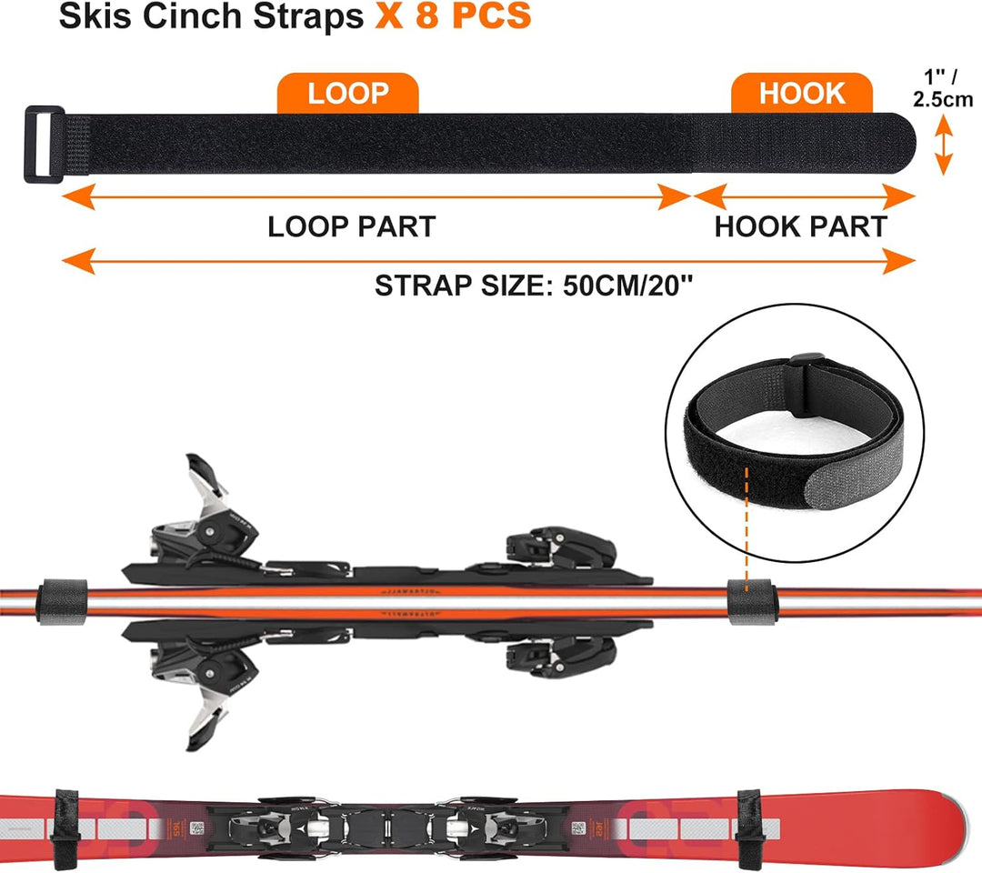 Odoland Skiaufbewahrung Skihalter für 2-6 Paare Ski Snowboard Rack Wandhalterung, Haus und Garage Sk