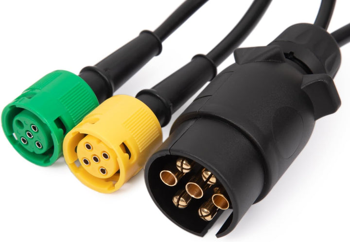5,0 Meter Anhängerkabel Stecker 7 Polig auf 1xStecker 5 polig und 1xStecker 4 polig, 12V Wasserdicht