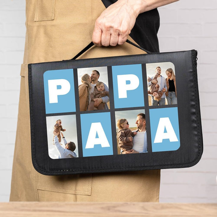 Wanapix | Personalisiertes BBQ-Set | Enthält 6 Ubehörteile (2 Messer, Schärfer, Tranchiermesser,Zang