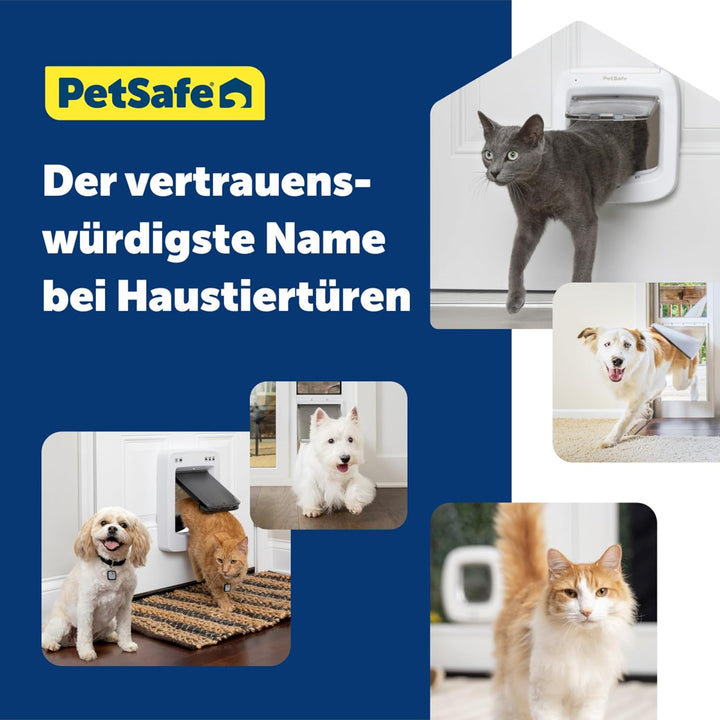 PetSafe Mikrochip-Katzenklappe, batteriebetriebene Haustierklappe, 4-Wege-Verriegelung und einfache