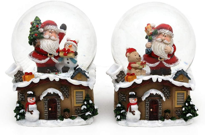 Dekohelden24 Schneekugel mit Weihnachtsmann, Masse L/B/H: 7 x 7 x 9 cm Kugel Ø 6,5 cm. Schneemann, S