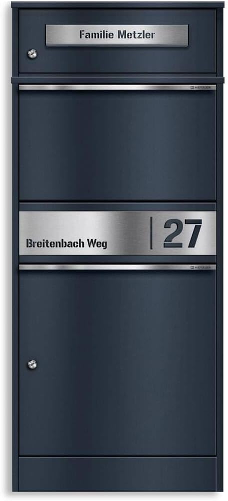 Metzler Brieffach für Paketbox Bispo 2 mit Gravur | Erweiterung bis 5 Fächer | Anthrazit RAL 7016 |