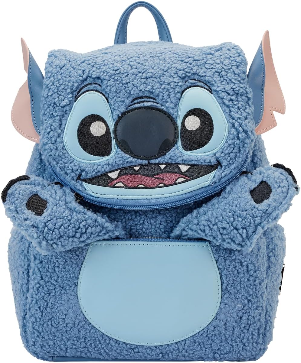 Loungefly Disney Stitch Plush Sherpa Double Strap Shoulder Bag, Mehrfarbig/Meereswellen (Ocean Tides